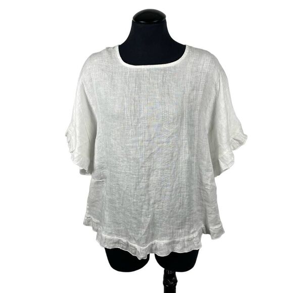 Lina Tomei Italy NWT 100% Linen White Blouse - Women’s S - Picture 1 of 8